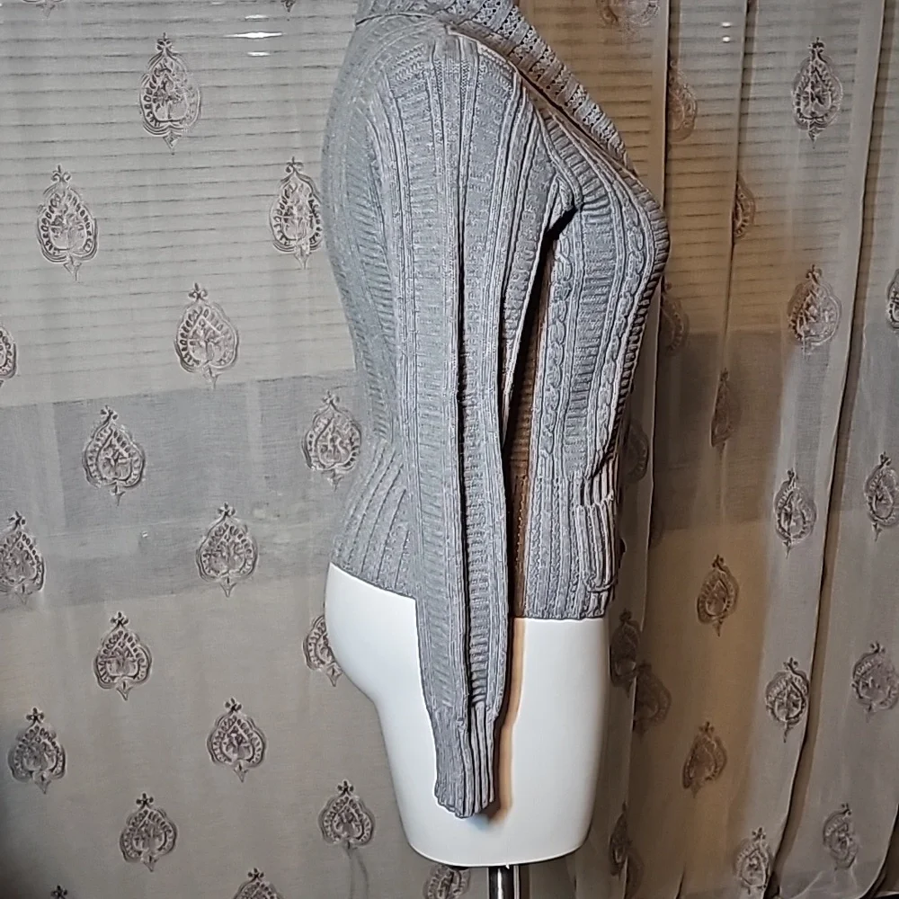 Gray knit button down sweater - Picture 8 of 13